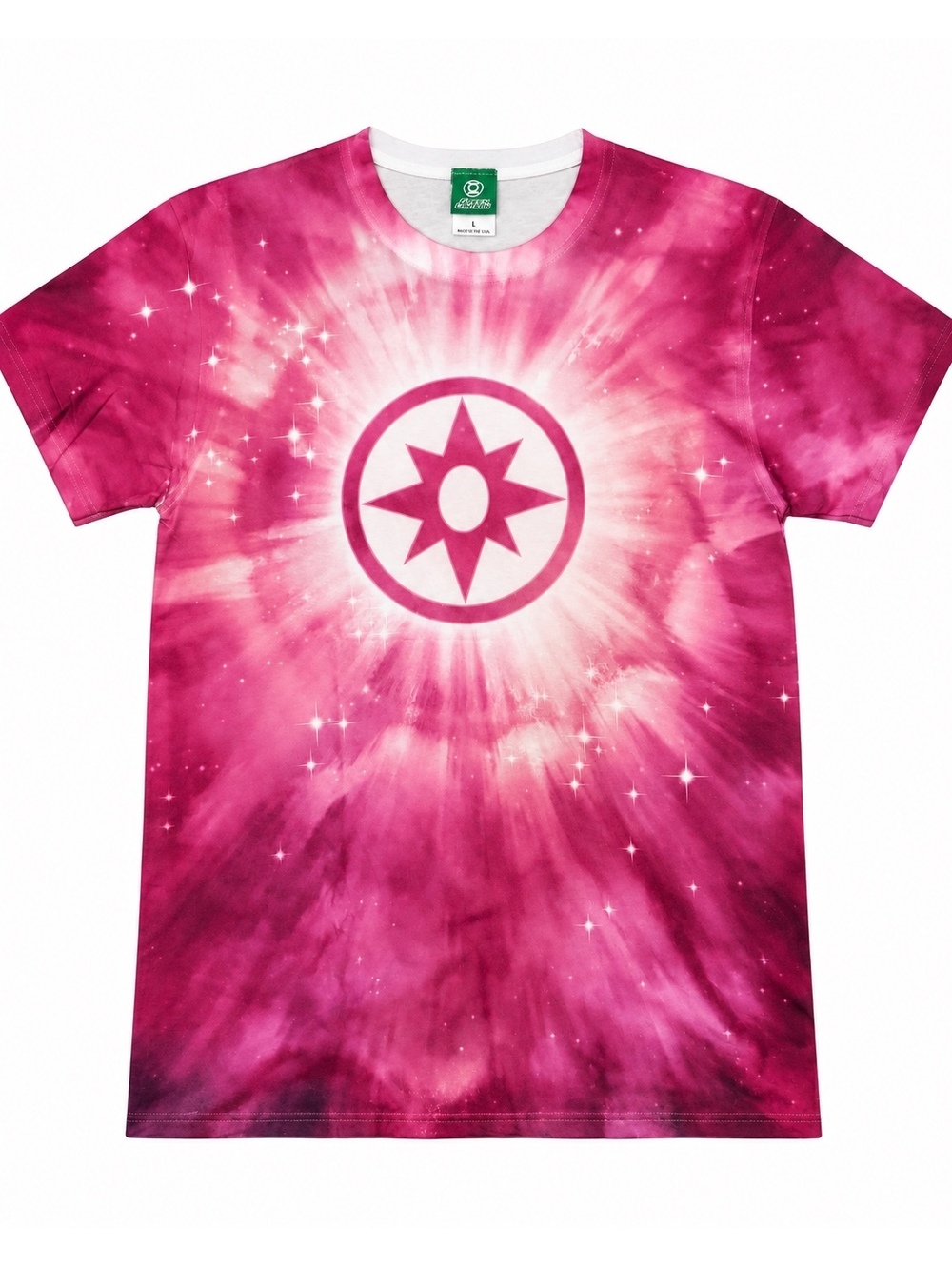 Green Lantern Star Sapphire Burst Tie Dye T-Shirt Large DC Comics Pink Purple